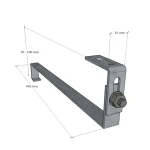 Strešný hák typu S 470x25x4, nastaviteľný, nerez - Image 2