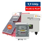 9,9kWp Plug&Play fotovoltický set, On-grid SolaX + konštrukcia