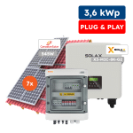 3,6kWp Jednofázový fotovoltický set, On-grid SolaX + konštrukcia