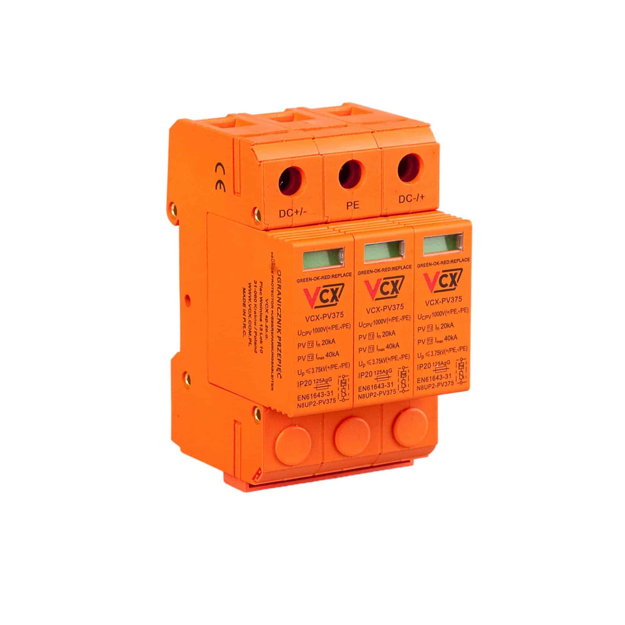 C-DC-3P-1000V-PV375-PDF-V2-scaled DC Prepäťová ochrana T2 3P VCX pre fotovoltiku (B) 40kA – Obrázok 1