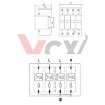 AC Prepäťová ochrana T2 4P VCX (B) 20kA – Obrázok 4