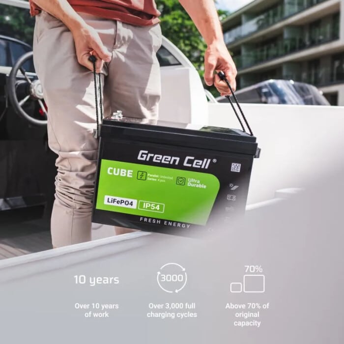 LiFePO4 batéria 100Ah 12,8V Green Cell 1280Wh – Obrázok 9
