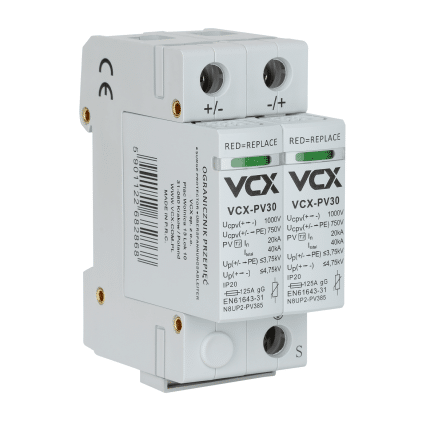 DC Prepäťová ochrana T2 2P VCX pre fotovoltiku (B) 40kA