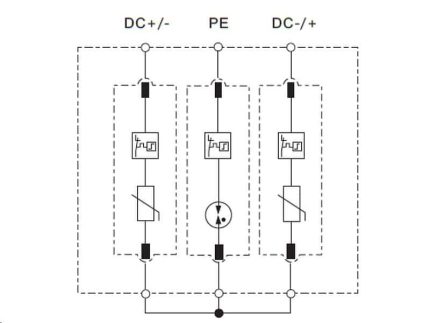 DC Prepäťová ochrana T1T2 3P VCX pre fotovoltiku 1000V (B+C) 12,5kA – Obrázok 5