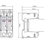 DC Prepäťová ochrana T1T2 3P VCX pre fotovoltiku 1000V (B+C) 12,5kA – Obrázok 6