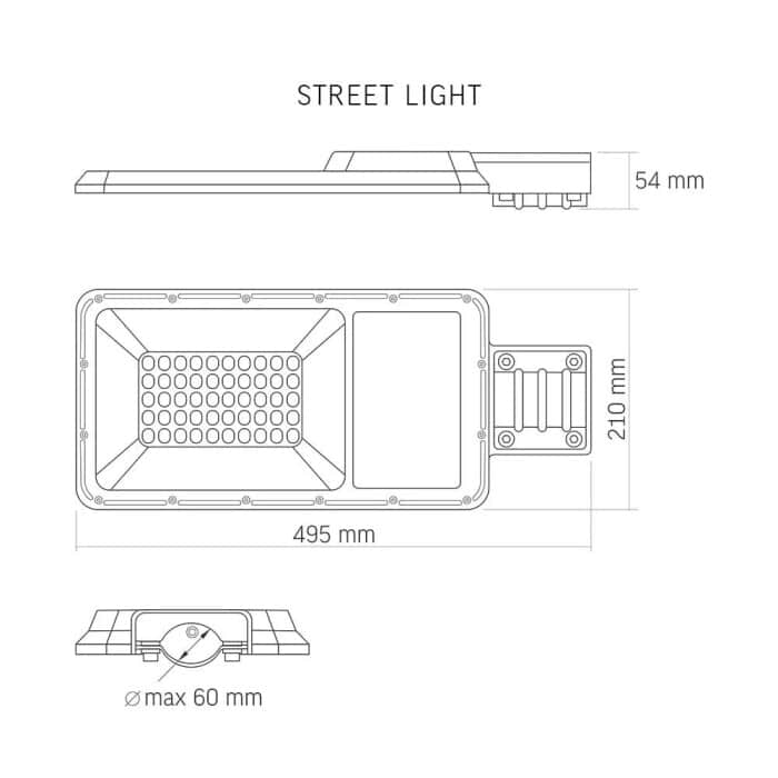 LED solárna lampa 2500lm, diaľkové ovládanie, VIDEX – Obrázok 3