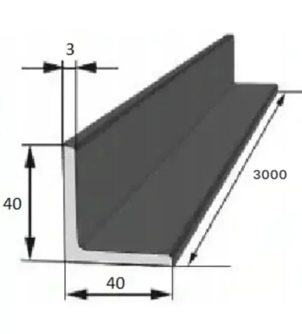 Hliníkový profil L 40x40x3mm, 3m – Obrázok 2
