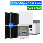 10,24kWh Pylontech + 10,80kWp Plug&Play fotovoltický set, hybrid GoodWe