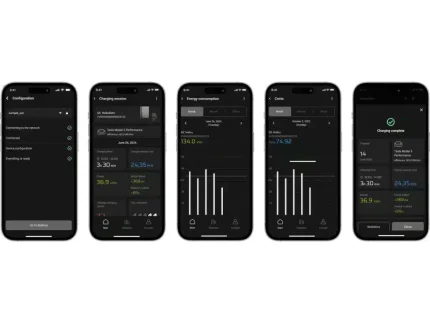 Smart nabíjačka elektromobilov HabuDen 22kW/32A, typ 2, WiFi, NFC, 7.5m kábel – Obrázok 4