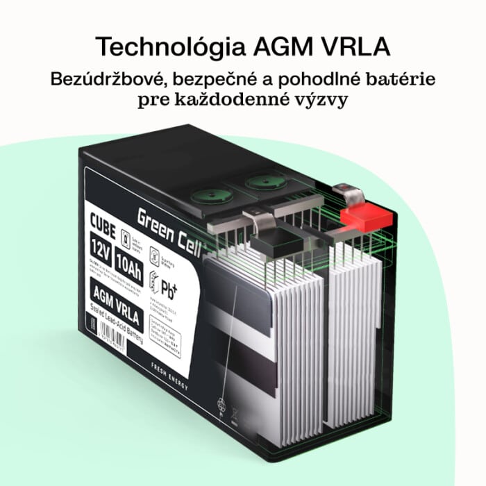 Batéria AGM VRLA 12V 200Ah Greencell IP54 2,4kWh – Obrázok 6