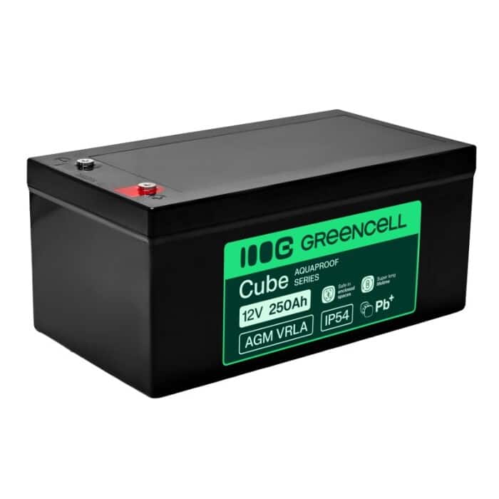 Batéria AGM VRLA 12V 250Ah Greencell IP54 3kWh – Obrázok 1