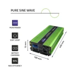 Menič napätia a nabíjačka batérie, UPS, 12V/1000W, čistý sínus – Obrázok 11