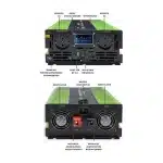 Menič napätia a nabíjačka batérie, UPS, 12V/2000W, čistý sínus – Obrázok 12