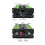 Menič napätia a nabíjačka batérie, UPS, 12V/2500W, čistý sínus – Obrázok 15