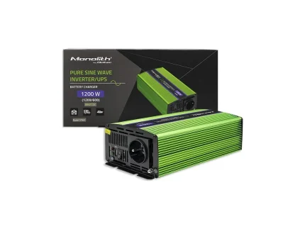 Menič napätia a nabíjačka batérie, UPS, 12V/600W, čistý sínus – Obrázok 7