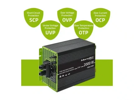 Menič a nabíjačka AC s MPPT regulátorom 40A, UPS, 12V 1000W – Obrázok 7
