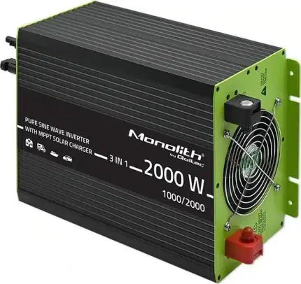 Menič a nabíjačka AC s MPPT regulátorom 40A, UPS, 12V 1000W – Obrázok 3
