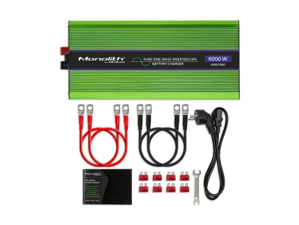 Menič napätia a nabíjačka batérie, UPS, 12V/3000W, čistý sínus – Obrázok 3