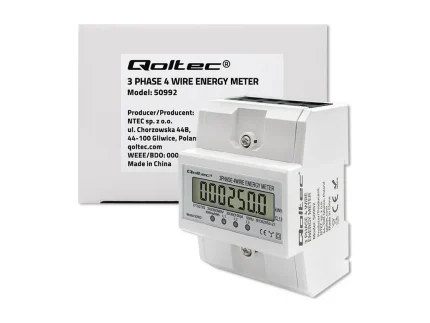 Trojfázový merač spotreby energie na DIN lištu, 400V, 100A – Obrázok 5