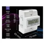 Trojfázový merač spotreby energie na DIN lištu, 400V, 100A – Obrázok 4