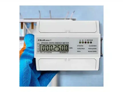 Trojfázový obojsmerný merač spotreby energie na DIN lištu, 400V, 100A – Obrázok 6