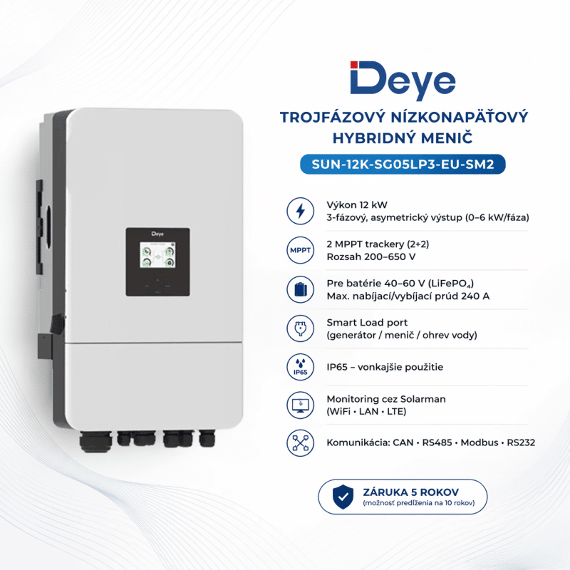 Menič Deye SUN-12K-SG05LP3-EU-SM2 vlastnosti