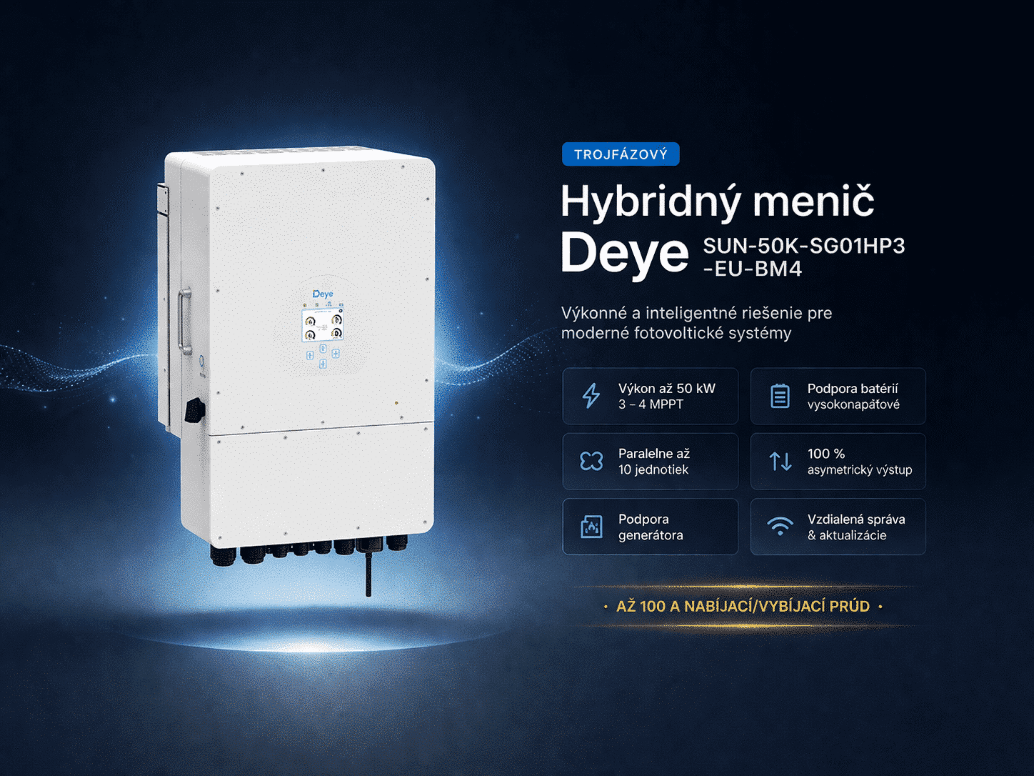 Trojfázový hybridný menič Deye SUN-50K-SG01HP3-EU-BM4-vlastnosti