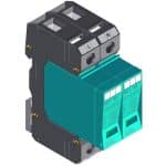 Zvodič prepätia AC T1+T2 Kiwa 81.002 2P 280V/12,5kA - predný pohľad