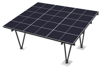 Hliníkový prístrešok pre 2 autá VV 15 FV panelov RAL 7016 - s panelmi