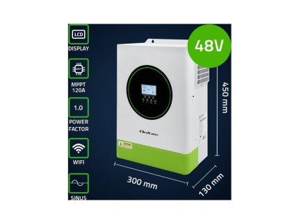 Hybridný solárny invertor mimo siete 6200W | 120A | 48V | MPPT | BMS | Sine | Možnosť Wi-Fi | Faktor výkonu 1,0 - parametre