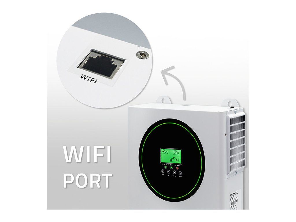Hybridný solárny off-grid menič 1500 W | 12 V | 100 A MPPT | čistý sínus | WiFi - 4