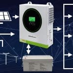 Hybridný solárny off-grid menič 1500 W | 12 V | 100 A MPPT | čistý sínus | WiFi - schema
