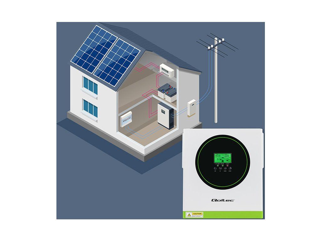 Hybridný solárny off-grid menič 1500 W | 12 V | 100 A MPPT | čistý sínus | WiFi - zapojenie v dome