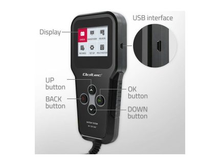 Qoltec digitálny tester batérií 3v1 s LCD| 6V | 12V | 24V | 30Ah - 200Ah České menu - komponenty