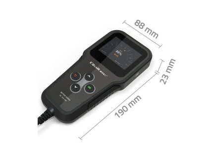 Qoltec digitálny tester batérií 3v1 s LCD| 6V | 12V | 24V | 30Ah - 200Ah České menu - rozmery