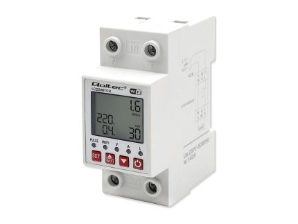 Relé 63A na DIN lištu s elektromerom Qoltec | Časovač | Tuya | Wi-Fi | LED dióda - 1