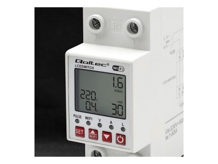 Relé 63A na DIN lištu s elektromerom Qoltec | Časovač | Tuya | Wi-Fi | LED dióda - 2