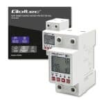 Relé 63A na DIN lištu s elektromerom Qoltec | Časovač | Tuya | Wi-Fi | LED dióda - balenie