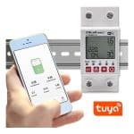 Relé 63A na DIN lištu s elektromerom Qoltec | Časovač | Tuya | Wi-Fi | LED dióda - mobilná app