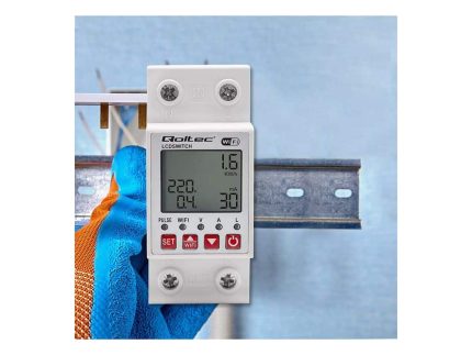 Relé 63A na DIN lištu s elektromerom Qoltec | Časovač | Tuya | Wi-Fi | LED dióda - montáž