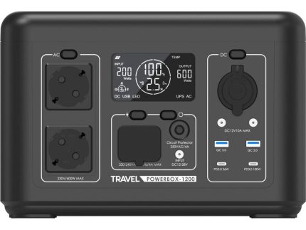 Prenosná elektráreň Travel Powerbox 1200 | 512 Wh | 600 W - balenie