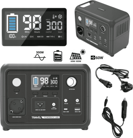 Prenosná elektráreň Travel Powerbox 600 | 256 Wh |300 W| LiFePO4 | MPPT - komplet