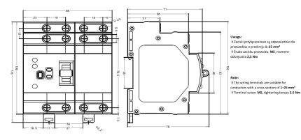Automatický prepínač zdroja ATS NLQ7 400 V 4P 63 A - zapojenie