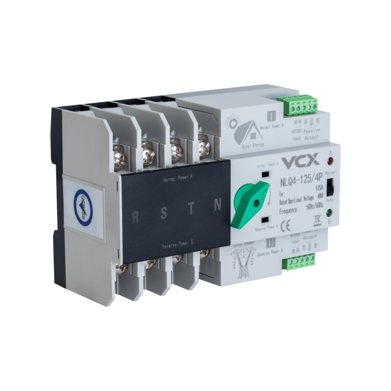 Automatický prepínač zdroja VCX NLQ4 125 A 4P 400 V - predný pohľad