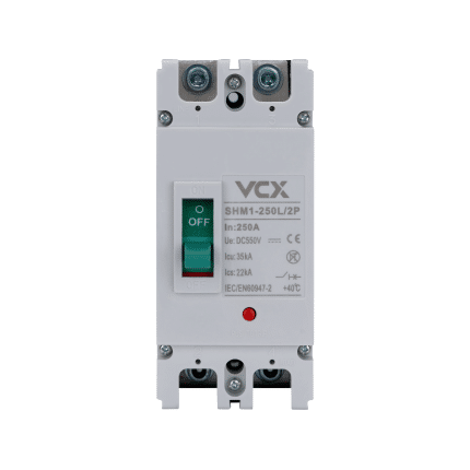 DC istič VCX SHM1-250L 2P 250 A 550 V DC - predný pohľad