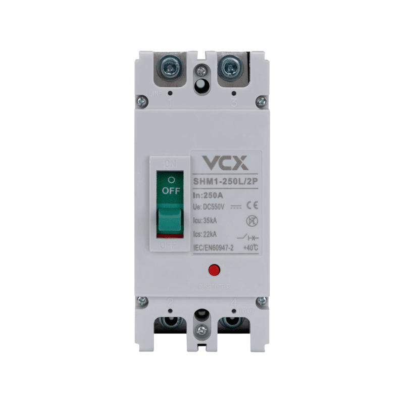 DC istič VCX SHM1-250L 2P 250 A 550 V DC - predný pohľad