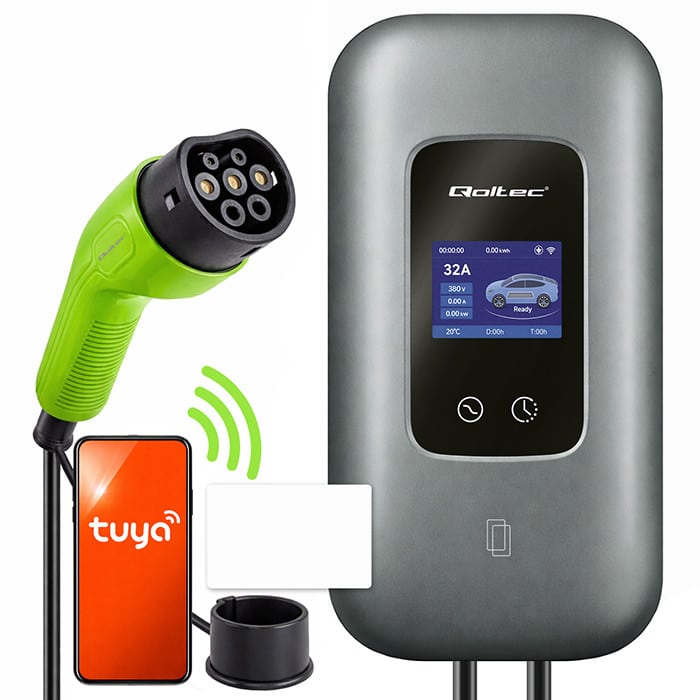 Nabíjacia stanica pre elektromobily Qoltec 22 kW Type 2 s WiFi a RFID | 32A | LCD | Wallbox Nabíjacia stanica pre elektromobily Qoltec 22 kW Type 2 s WiFi a RFID | 32A | LCD | Wallbox