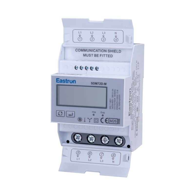 Trojfázový elektromer Eastron SDM72-DM MID Modbus 100 A - predný pohľad