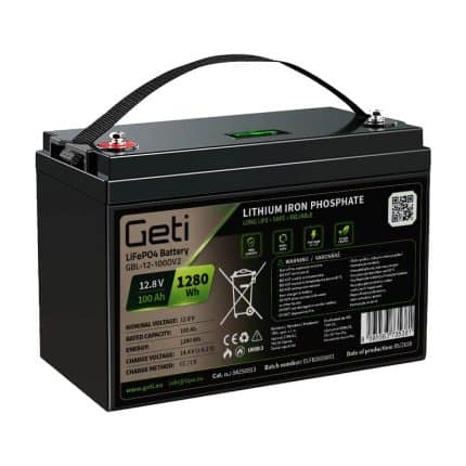 Batéria LiFePO4 12,8 V 100 Ah GETI GBL-12-100DV2
