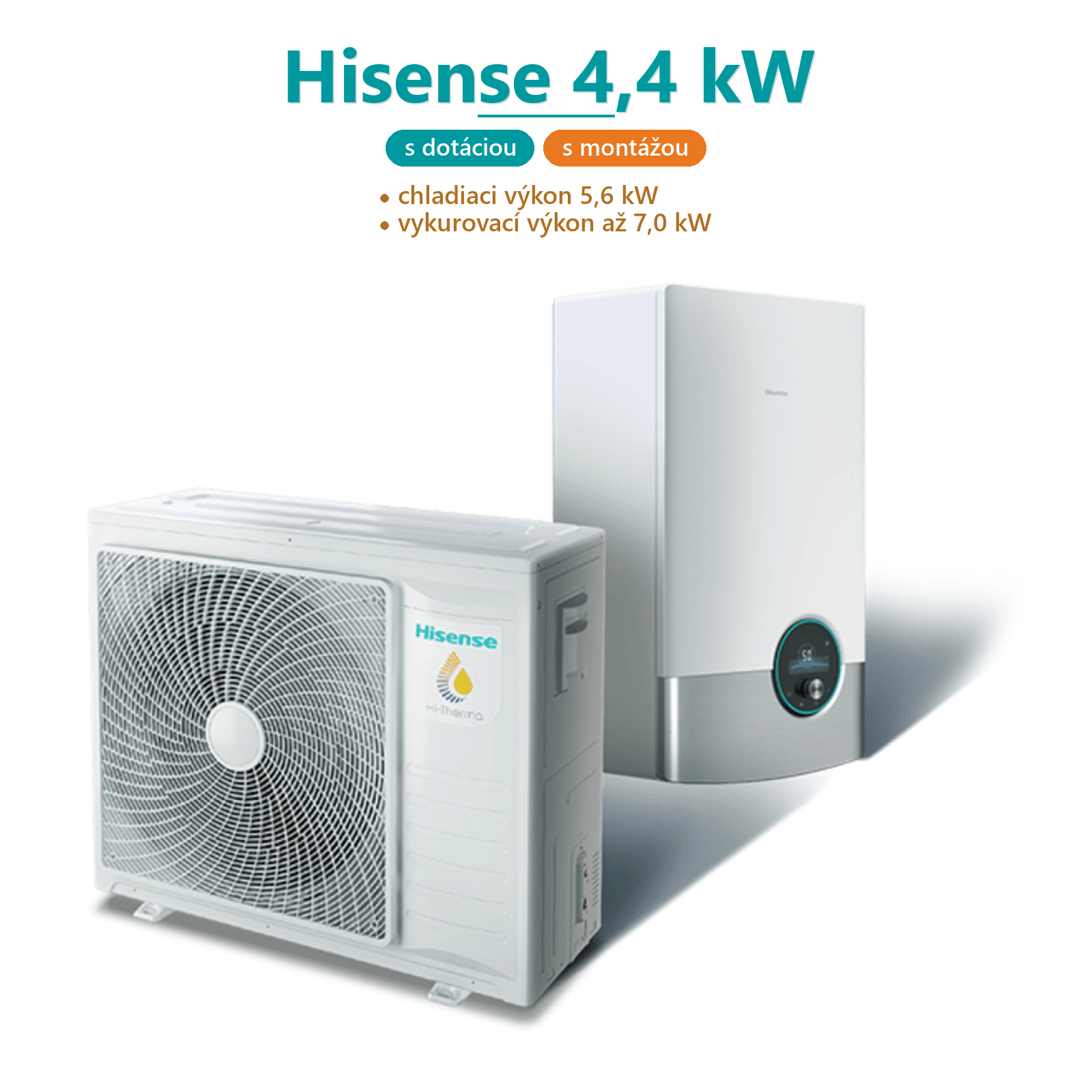 Tepelné čerpadlo Hisense split 4kW a hydrobox Tepelné čerpadlo Hisense split 4kW a hydrobox